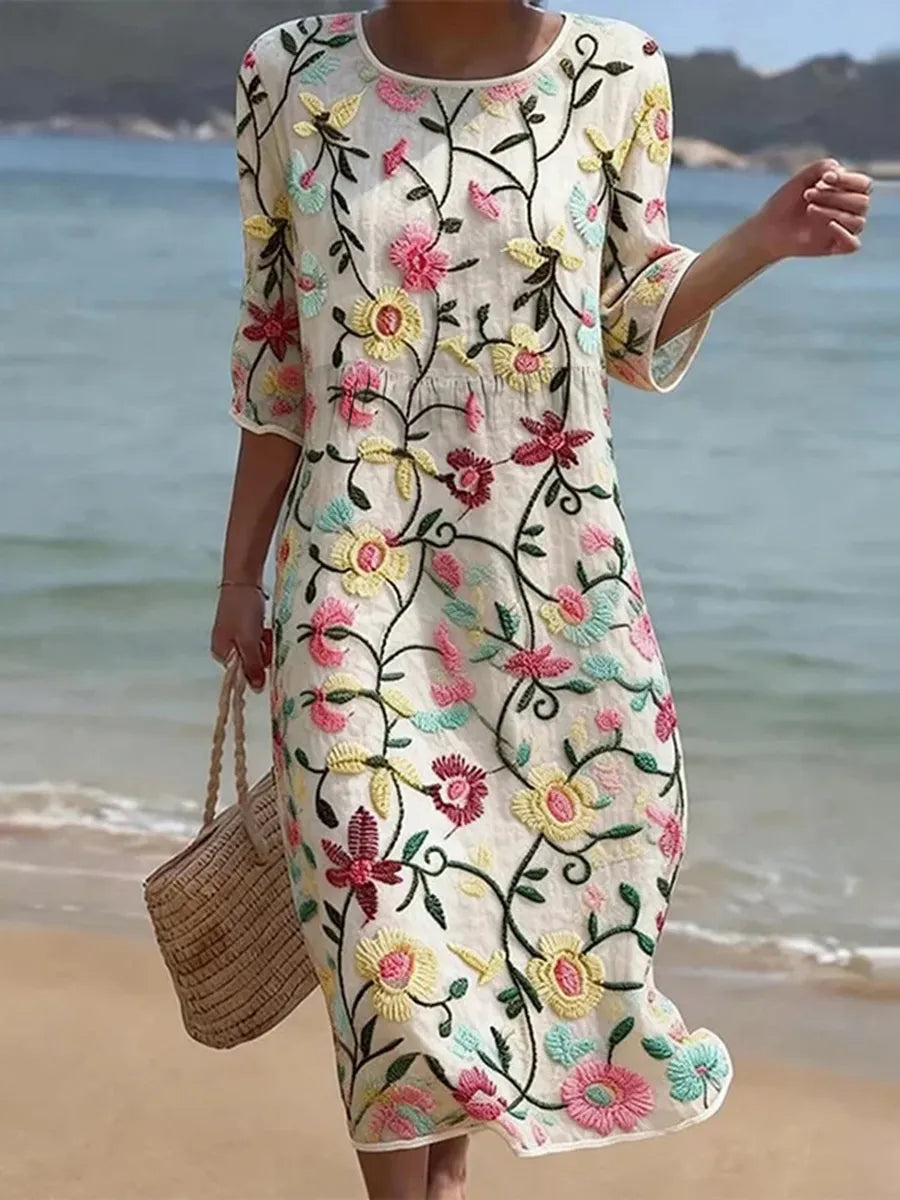 Vestito informale da donna con stampa floreale