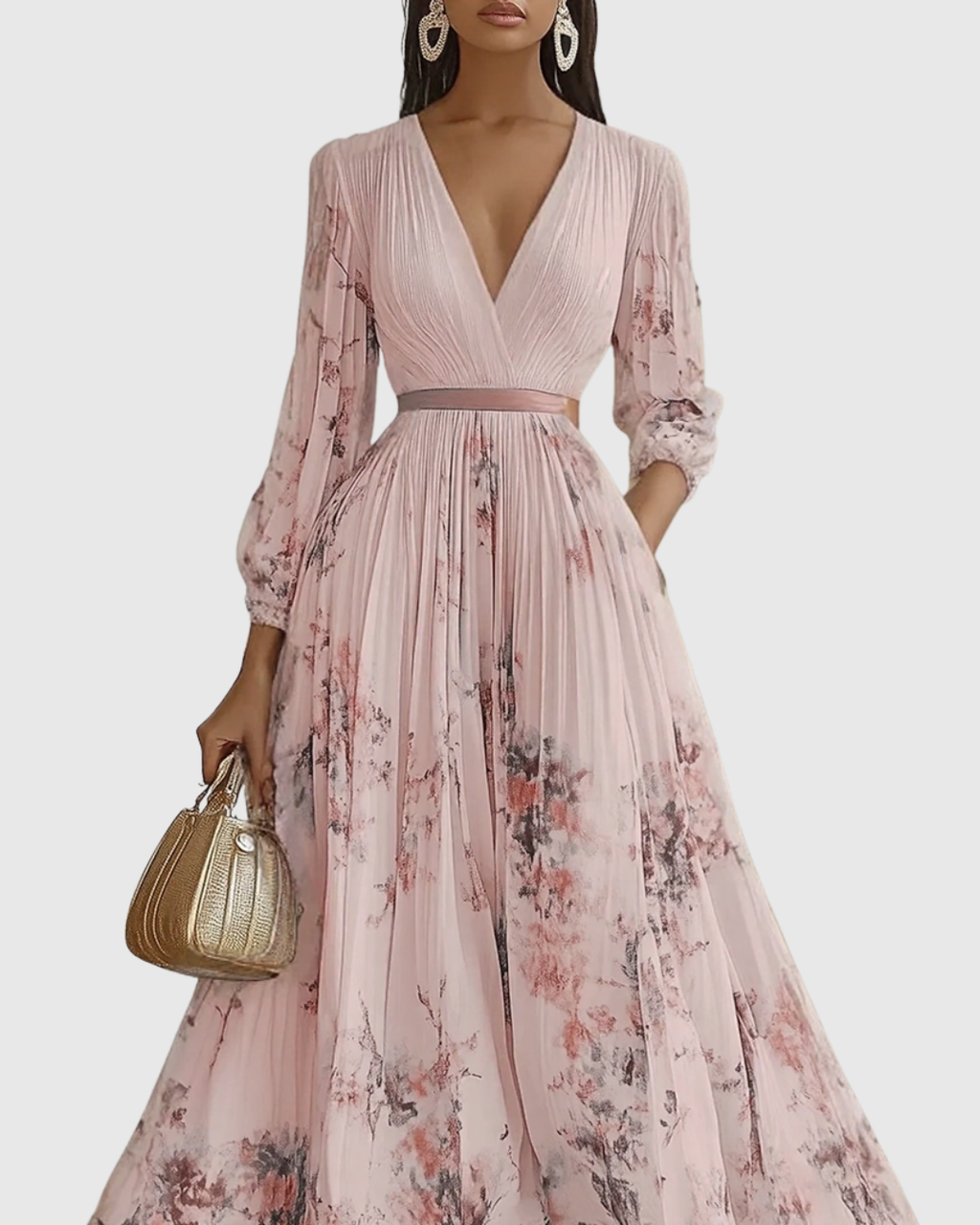 Rowella | Elegante Abito Maxi Plissettato