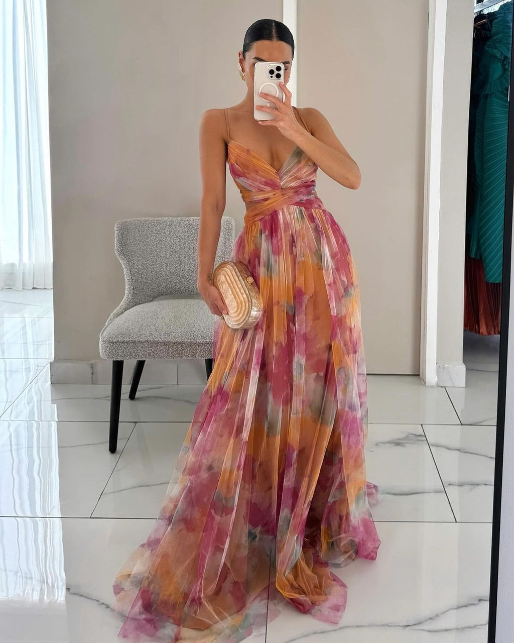 Giselle | Vestito Lungo Floreale che Slancia