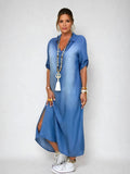 Devorah™ | Vestido Maxi de Denim Elegante