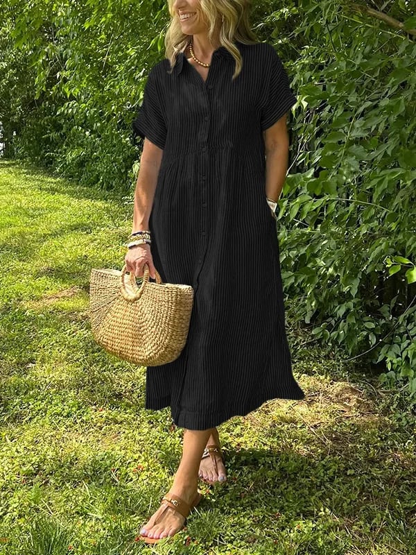 Ishka™ | Vestido de Camisa a Rayas