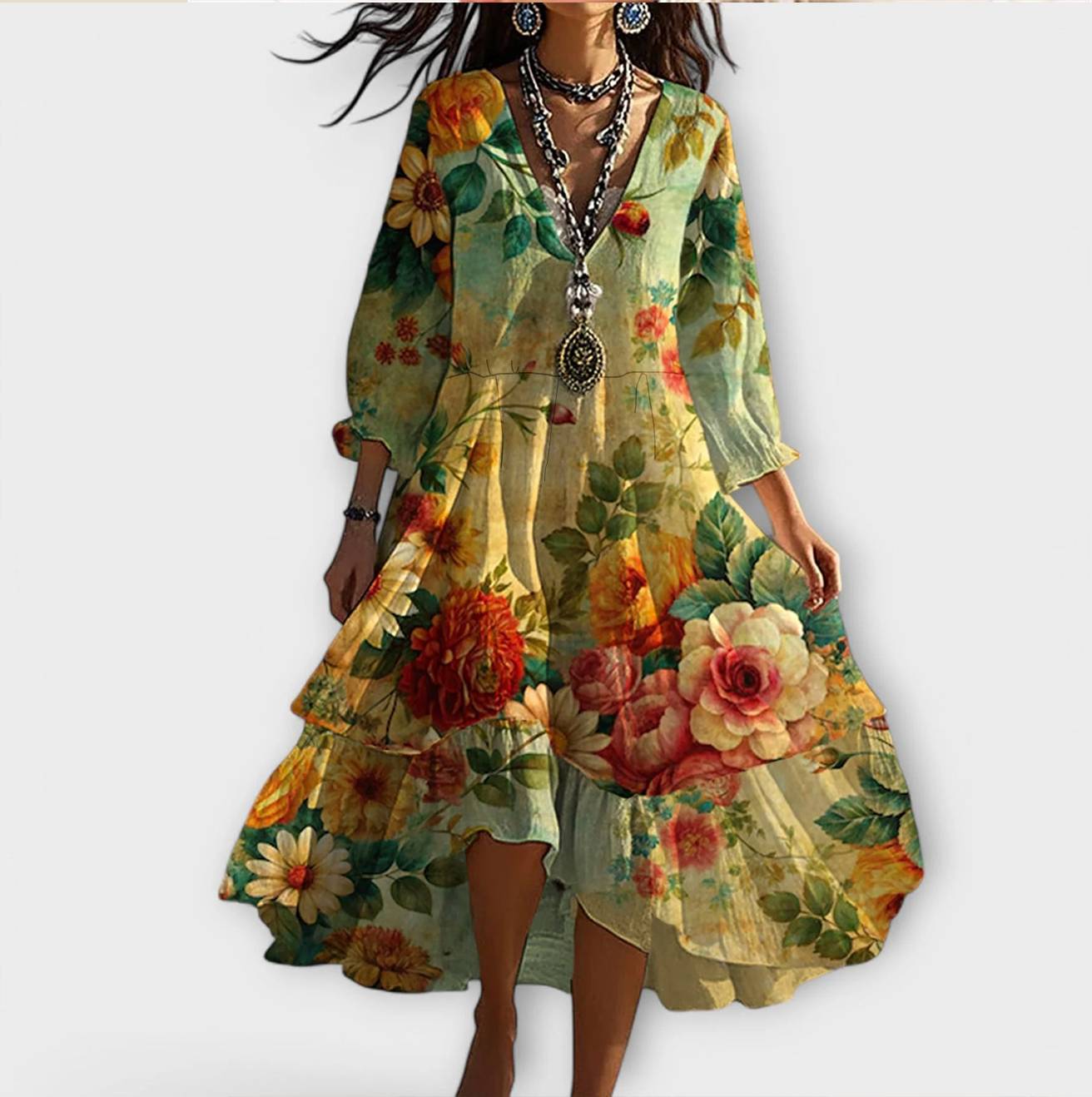 Beatrice™ | Vestido vintage con estampado floral
