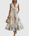 Rowella | Elegante Abito Maxi Plissettato