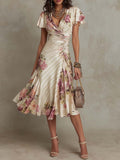Camile | Vestido Elegante Floral Draped Camille