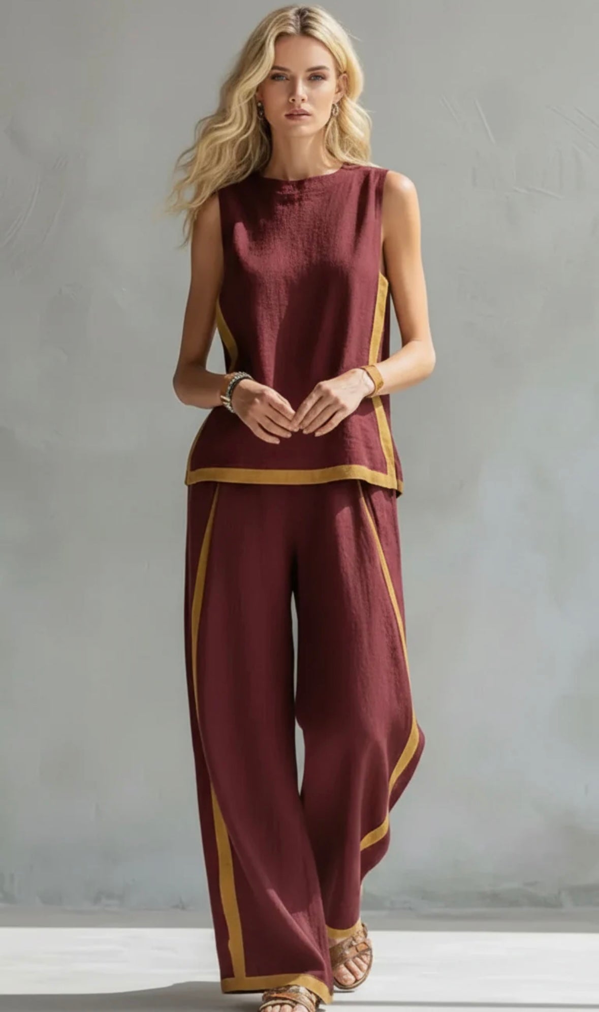 Leila - Completo Elegante in Cotone e Lino