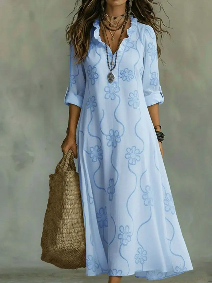 Vestido Largo de Verano con Flores Sienna