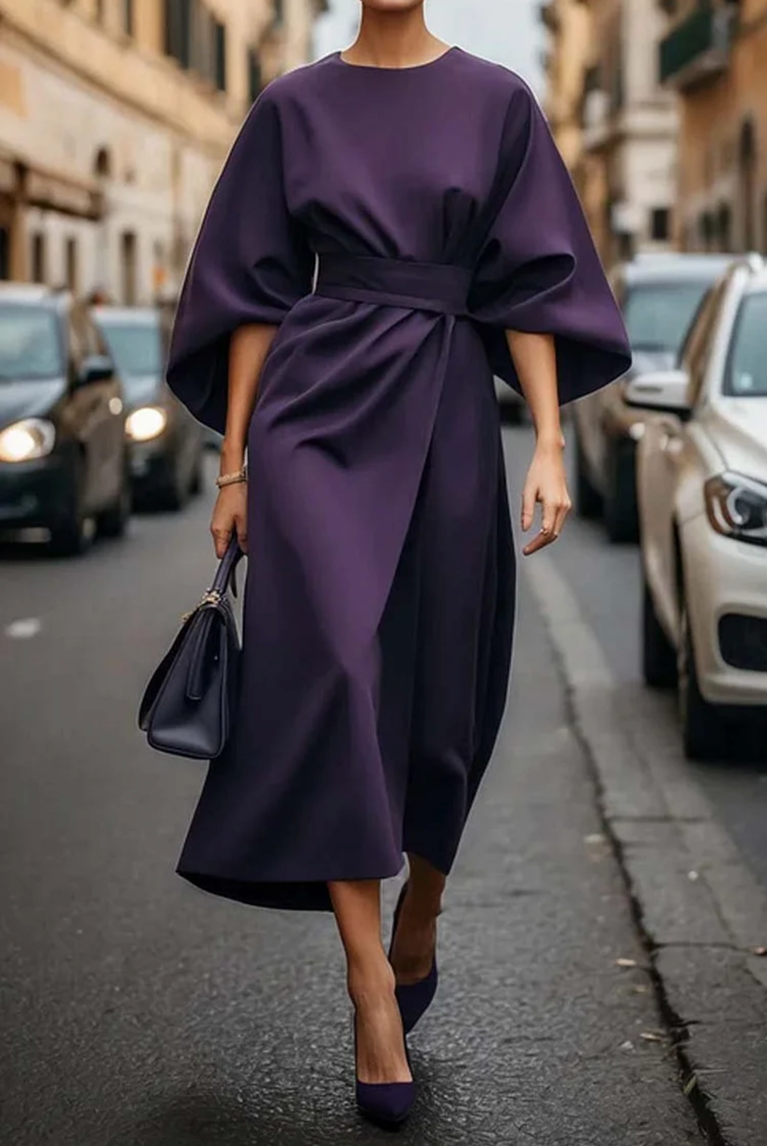 Maya™ | Abito Elegante con Maniche a Lanterna