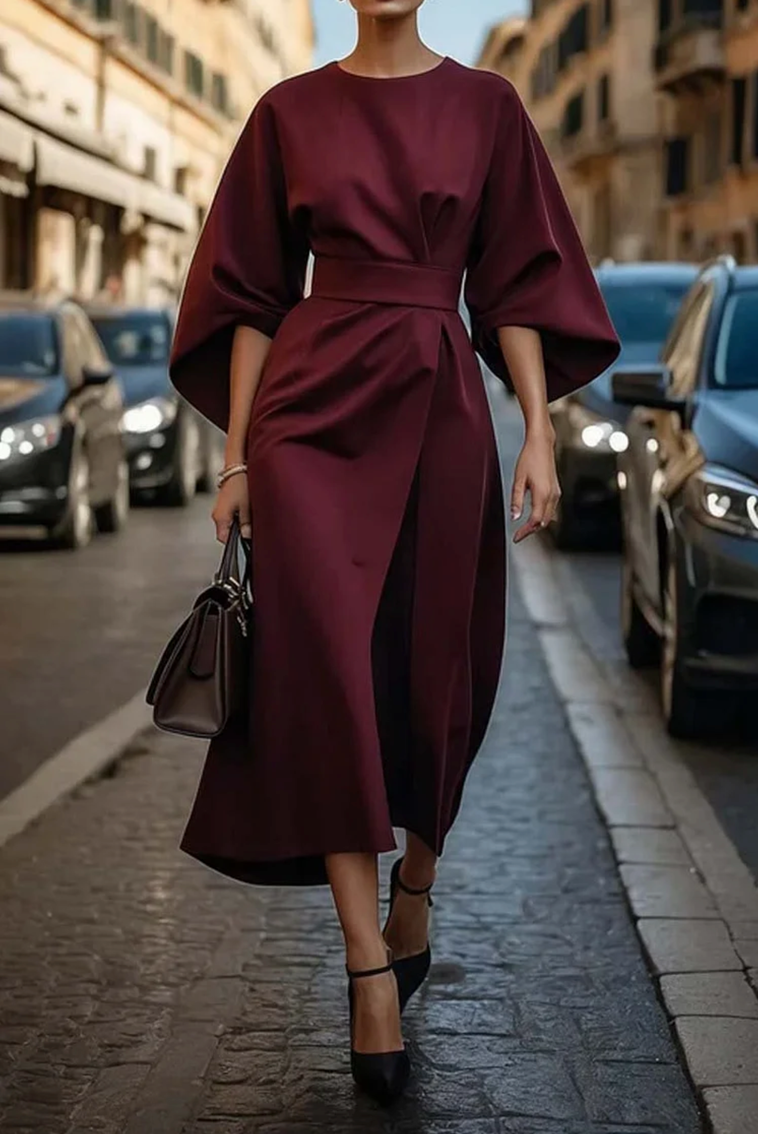 Maya™ | Abito Elegante con Maniche a Lanterna