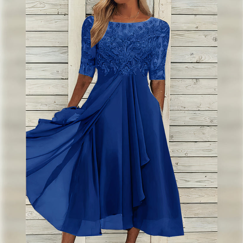 Harper™ | Abito midi in pizzo elegante