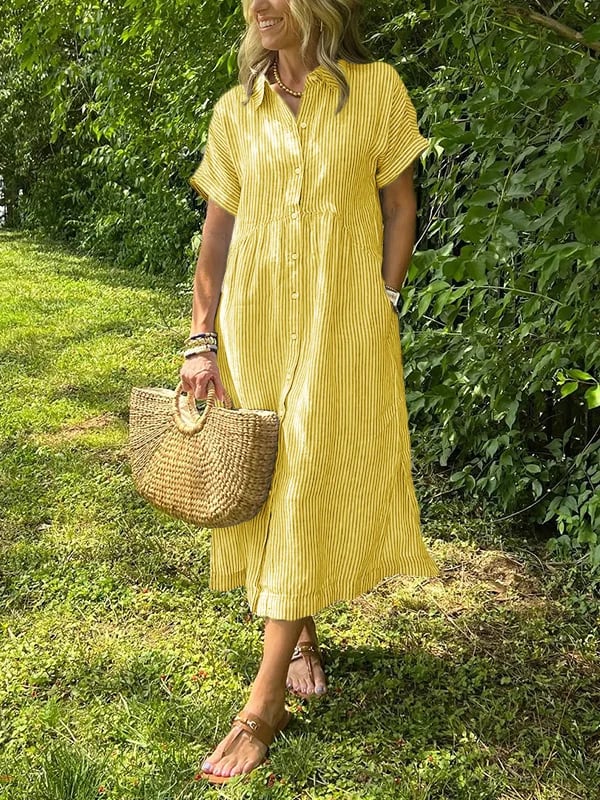 Ishka™ | Abito Camicia a Righe