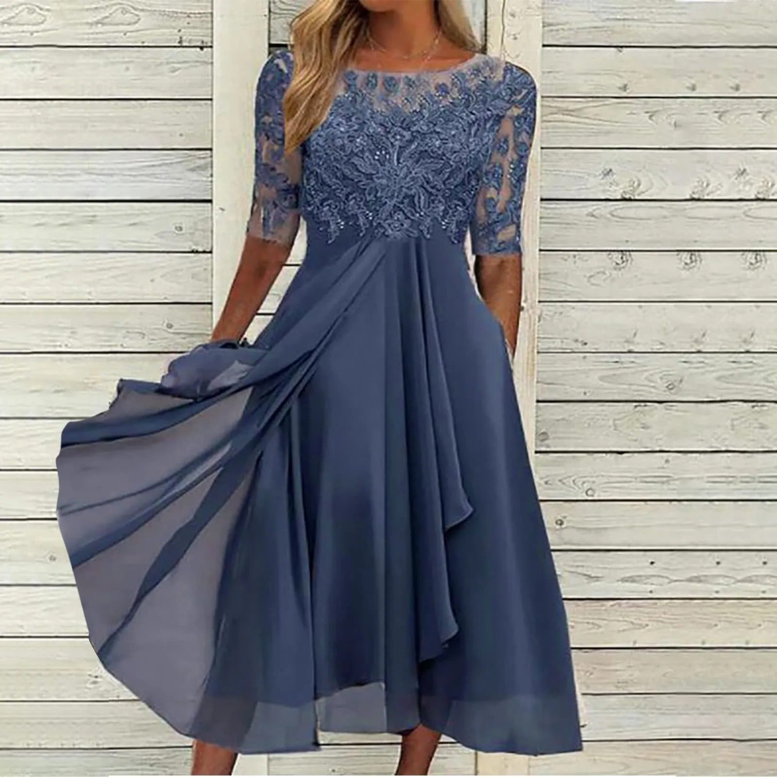 Harper™ | Abito midi in pizzo elegante