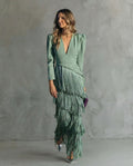 Clara | Vestito Elegante con Maniche a Frange
