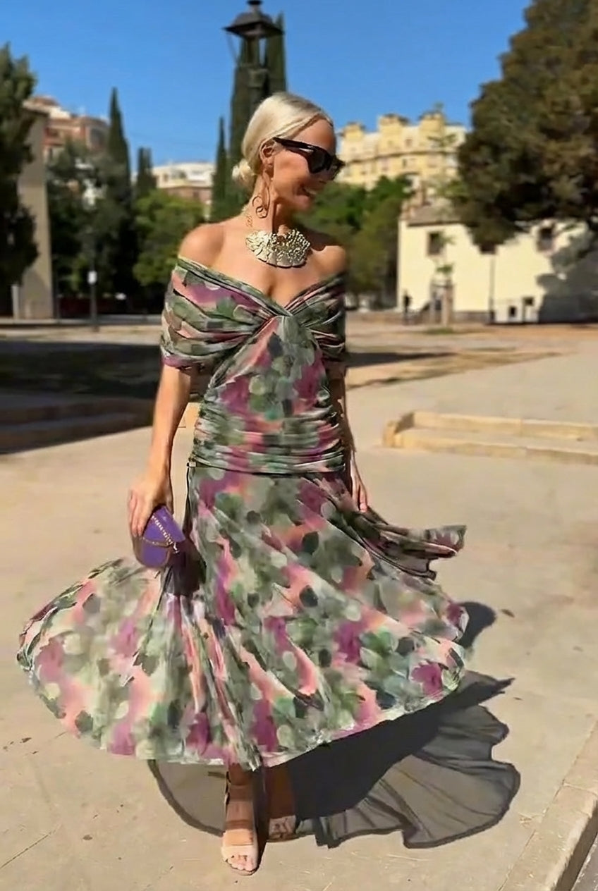 Lola | Elegante Vestito Lungo da Cerimonia con Scollo a V