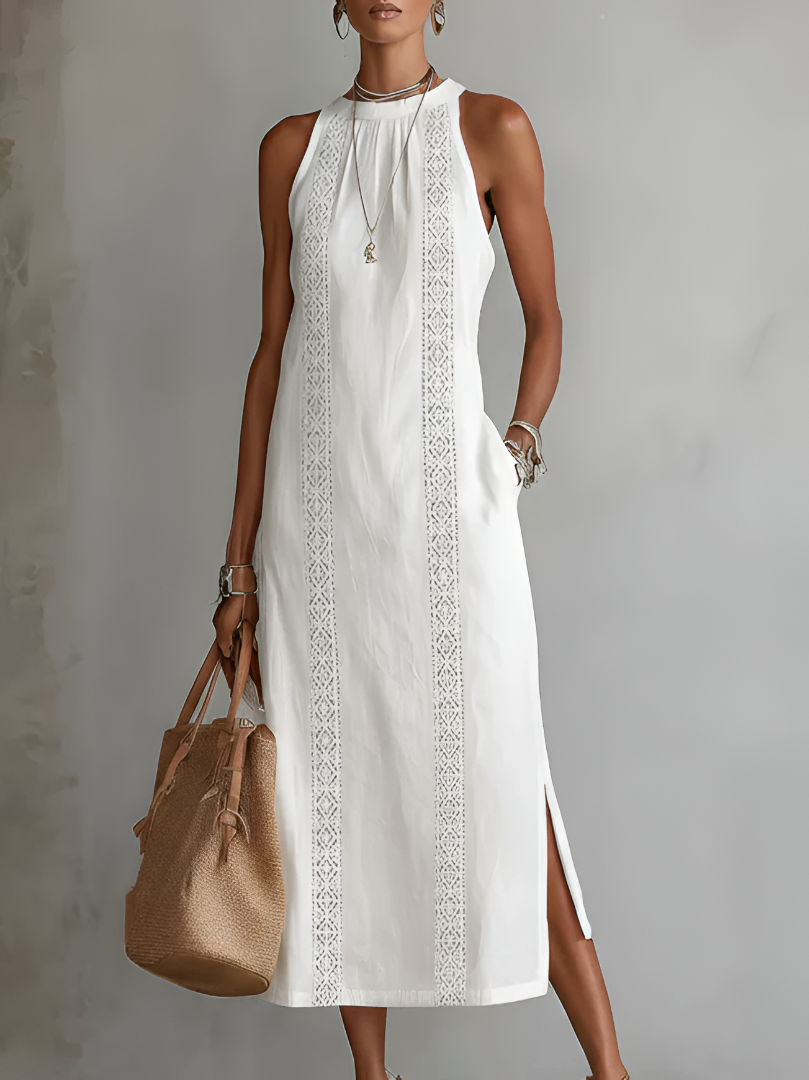 JIMENA | Abito Midi con Texture di Lino
