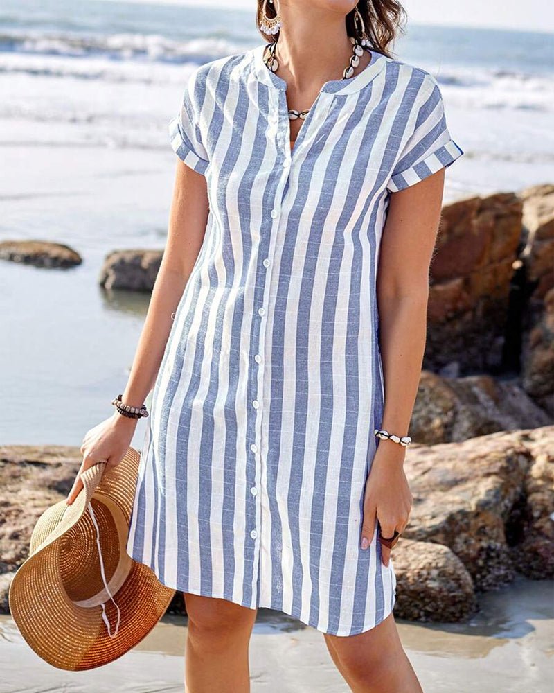 Hagar™ | Vestido Camisero a Rayas