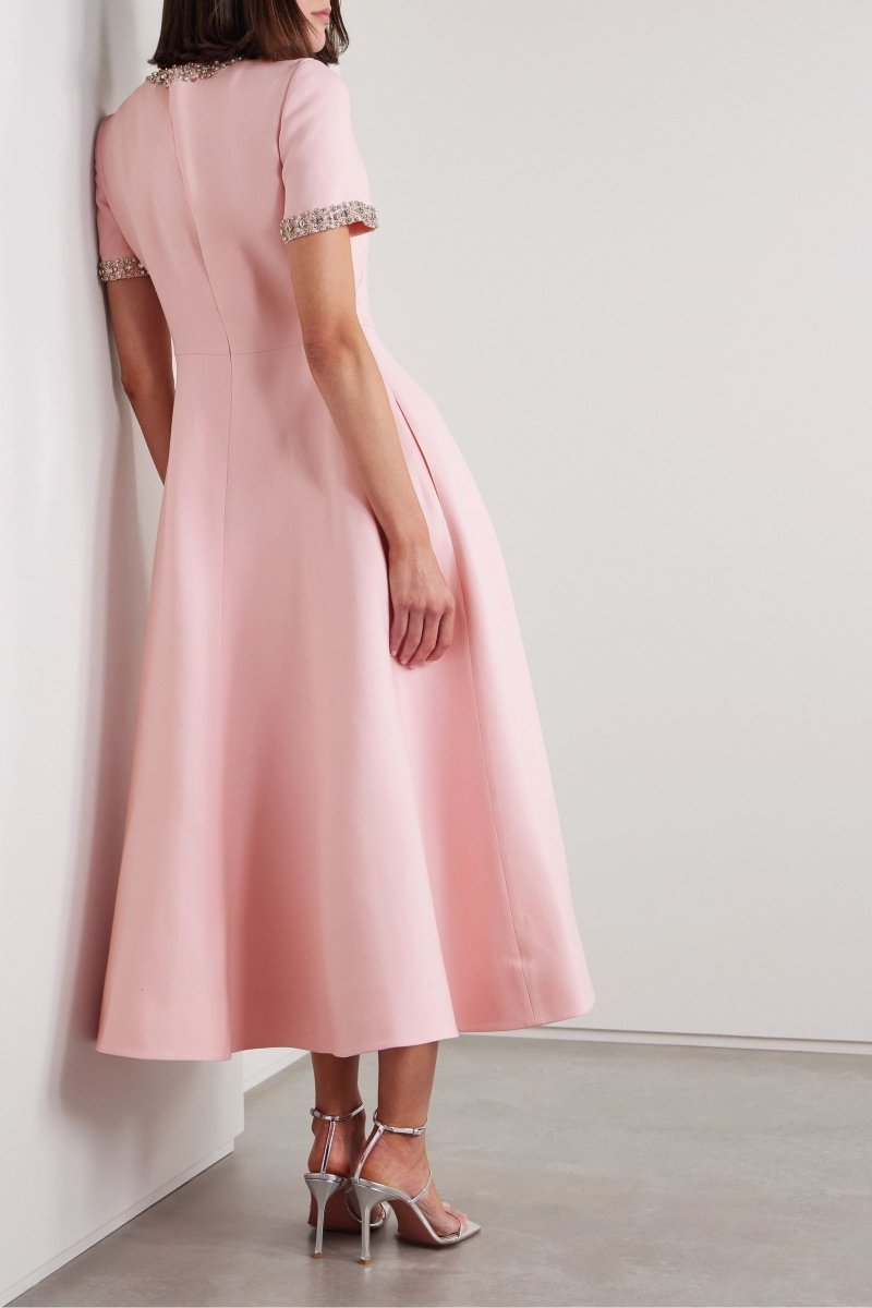Aria™ | Vestido Midi con Detalle de Nudo Adornado con Cristales